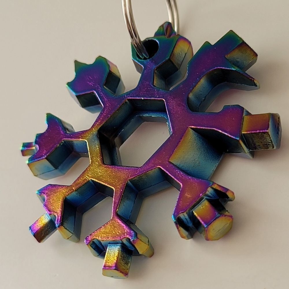 Multicolor Keychain Faux Burnt Titanium #0008
